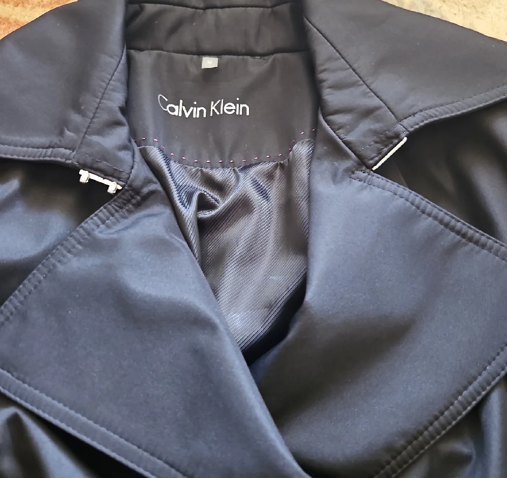 Calvin Klein Midnight Blue Trench Coat - Picture 2 of 7